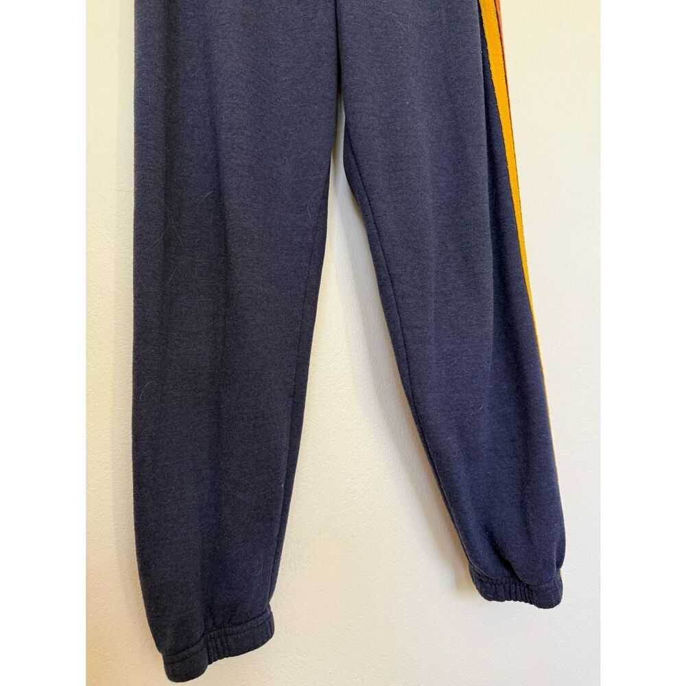 Aviator Nation Five Stripe Rainbow Sweatpants Classic Navy Colorway size Medium - Picture 4 of 15
